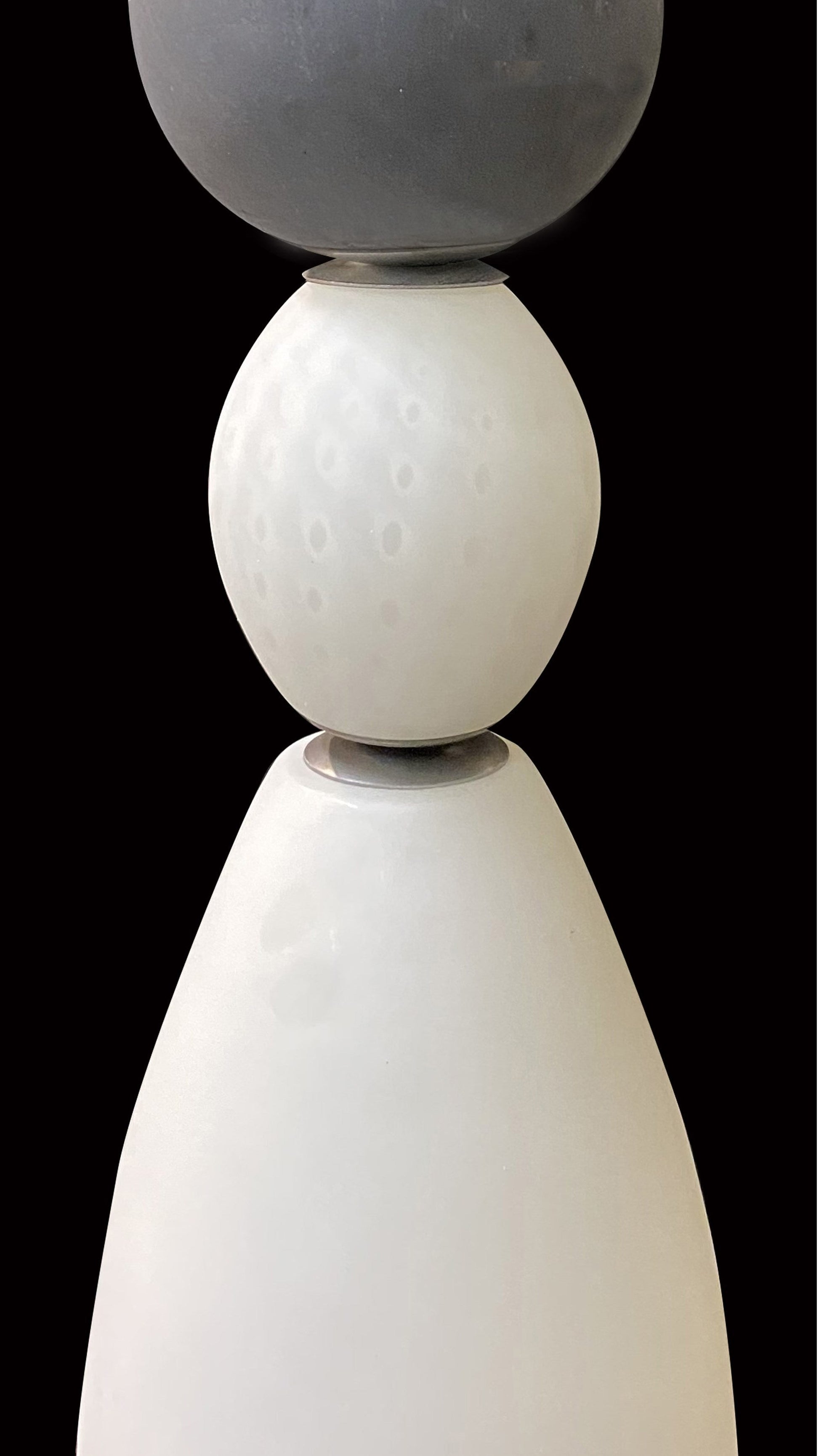 Vetreria Artistica Rosa Frea 39" Two-Toned Black and White Pastel Sandblasted Glass Pendant Lighting