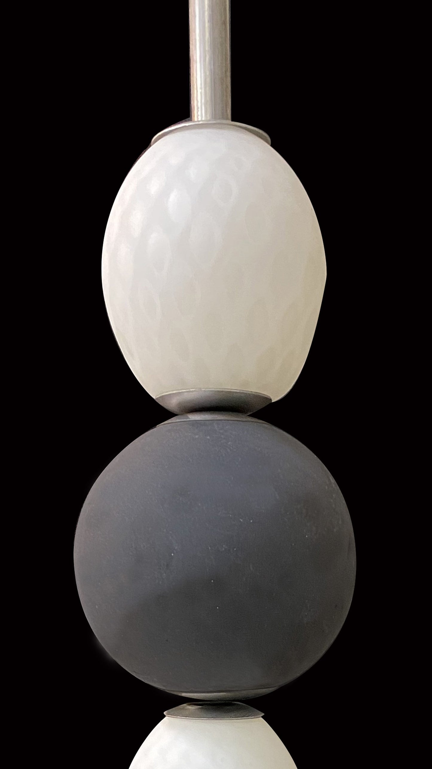 Vetreria Artistica Rosa Frea 39" Two-Toned Black and White Pastel Sandblasted Glass Pendant Lighting