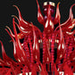 Vetreria Artistica Rosa Fuoco 18-Lights Bright Red Crystal Glass Chandelier