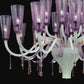 Vetreria Artistica Rosa Glimmer 24-Lights White Pastel Base With Transparent Amethyst Shade Glass Chandelier