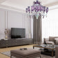Vetreria Artistica Rosa Glimmer 24-Lights White Pastel Base With Transparent Amethyst Shade Glass Chandelier
