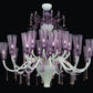 Vetreria Artistica Rosa Glimmer 24-Lights White Pastel Base With Transparent Amethyst Shade Glass Chandelier
