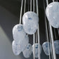 Vetreria Artistica Rosa Gocce di Pioggia 42-Lights Opal White Surface With White Blown Venetian Glass Chandelier