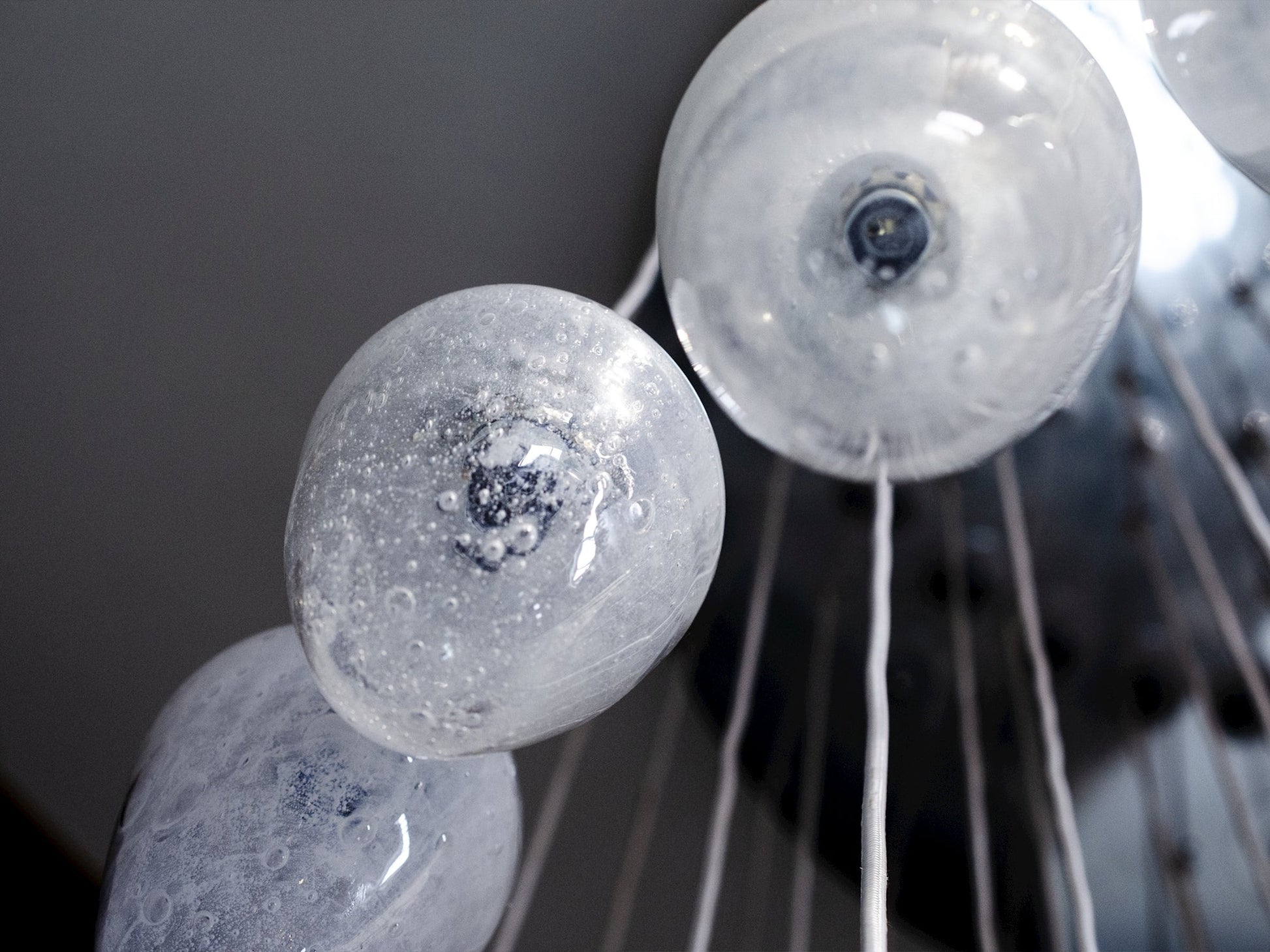 Vetreria Artistica Rosa Gocce di Pioggia 42-Lights Opal White Surface With White Blown Venetian Glass Chandelier