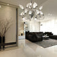 Vetreria Artistica Rosa Gocce di Rugiada 32-Lights Gray Base With White Frosted Shade Glass Chandelier
