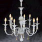 Vetreria Artistica Rosa Impero 10-Lights White Pastel Candle Light Glass Chandelier