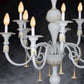 Vetreria Artistica Rosa Impero 10-Lights White Pastel Candle Light Glass Chandelier