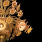 Vetreria Artistica Rosa Jennifer 8-Lights Smoky 24 Carat Gold Trim With Amber Cups and Flower Accent Glass Chandelier