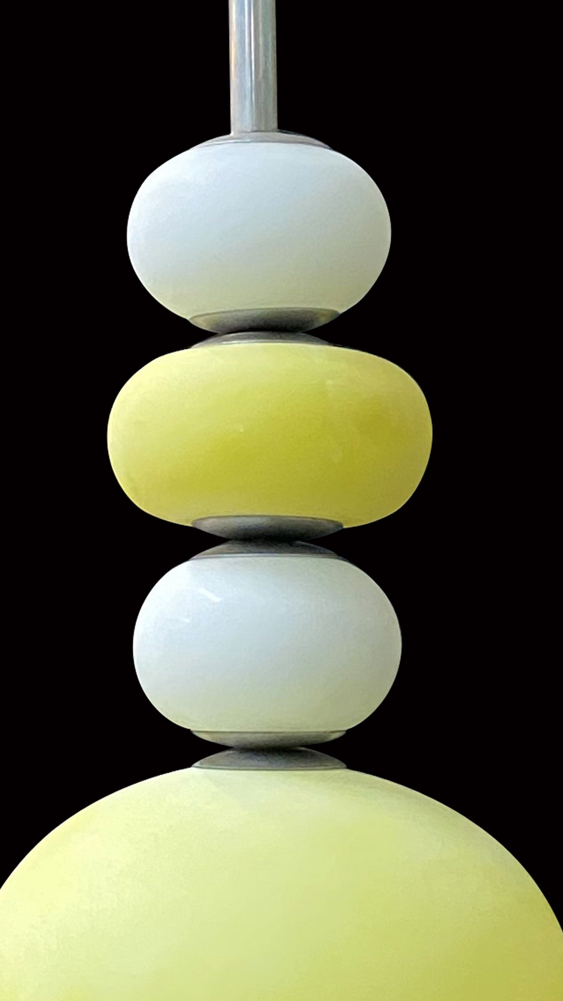 Vetreria Artistica Rosa Lumen 39" Two-Toned Yellow and White Pastel Sandblasted Glass Pendant Lighting