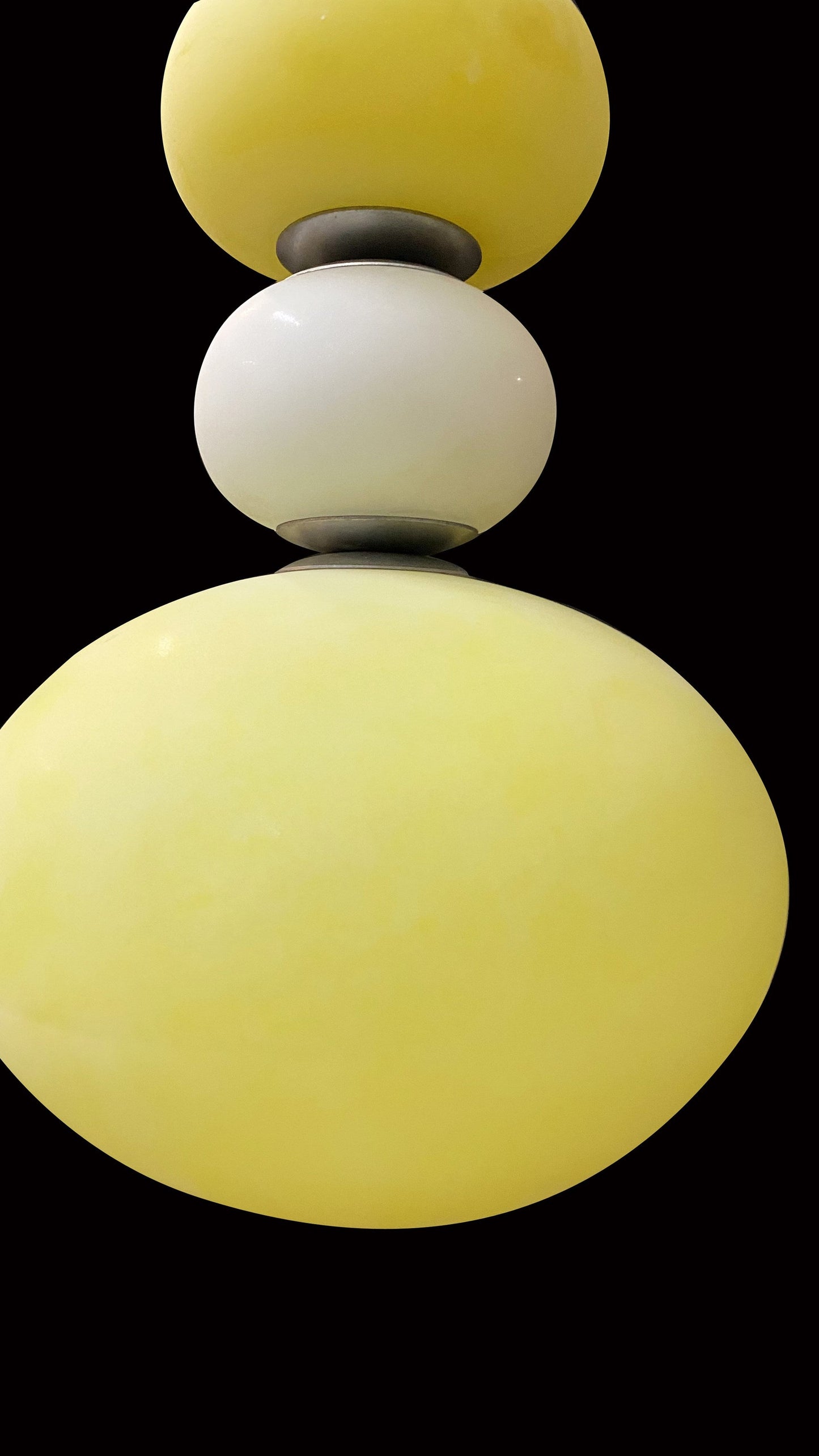 Vetreria Artistica Rosa Lumen 39" Two-Toned Yellow and White Pastel Sandblasted Glass Pendant Lighting