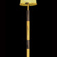 Vetreria Artistica Rosa Lumina 71" Black Chrome and Gold Frame With Satin Gold Tapered Drum Glass Shade Floor Lamp