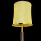 Vetreria Artistica Rosa Lumina 71" Black Chrome and Gold Frame With Satin Gold Tapered Drum Glass Shade Floor Lamp