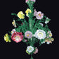 Vetreria Artistica Rosa Malia 6-Lights Green Crystal Base With Polychrome Flowers Glass Chandelier