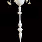 Vetreria Artistica Rosa Margherita 83" White and Gold Pastel Frame With Gold Crystal Flower Accent Glass Floor Lamp