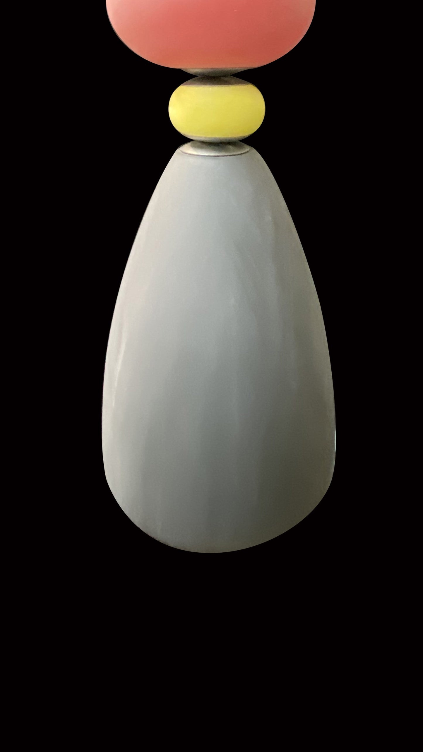 Vetreria Artistica Rosa Noir 39" Tri-Color Red, Black and Yellow Pastel Sandblasted Glass Pendant Lighting