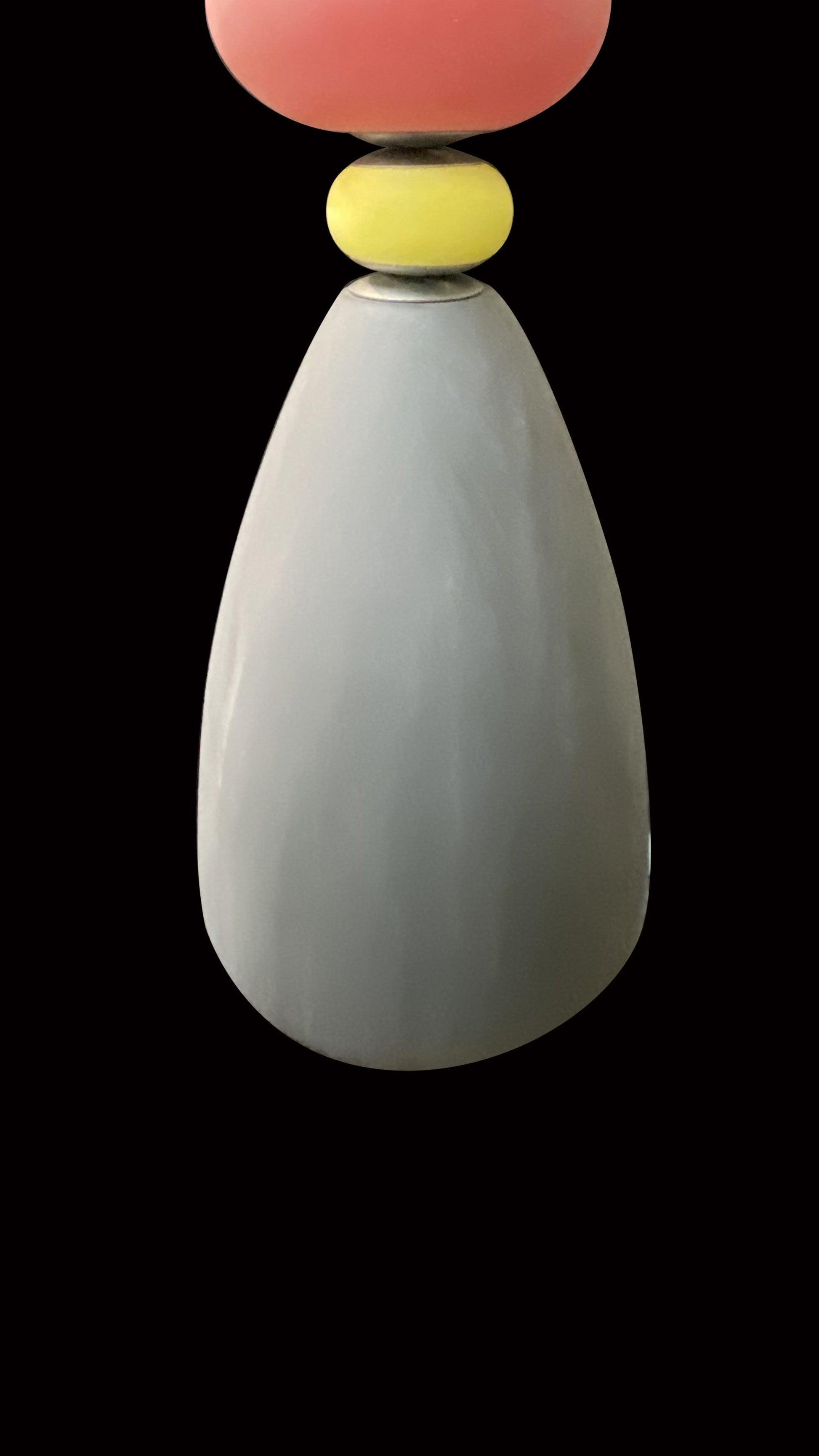 Vetreria Artistica Rosa Noir 39" Tri-Color Red, Black and Yellow Pastel Sandblasted Glass Pendant Lighting
