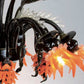 Vetreria Artistica Rosa Orange 6-Lights Black Base With Orange and Gold Details Glass Chandelier