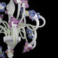 Vetreria Artistica Rosa Orchidea 18-Lights White Base With Polychrome Purple Flower Accent Glass Chandelier