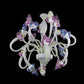 Vetreria Artistica Rosa Orchidea 18-Lights White Base With Polychrome Purple Flower Accent Glass Chandelier