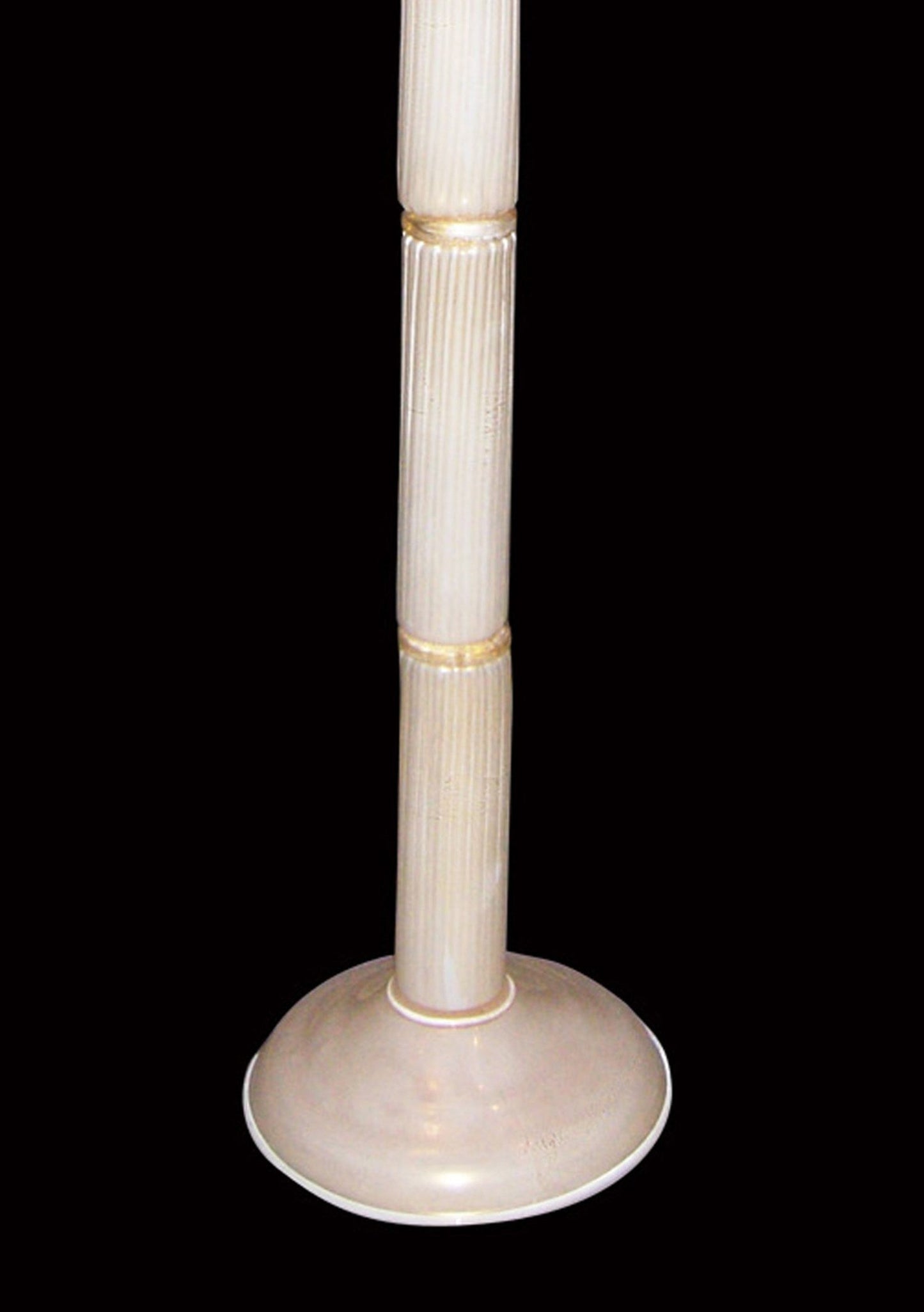 Vetreria Artistica Rosa Peonia 71" White and Gold Frame With Bell-Shaped Glass Shade Floor Lamp