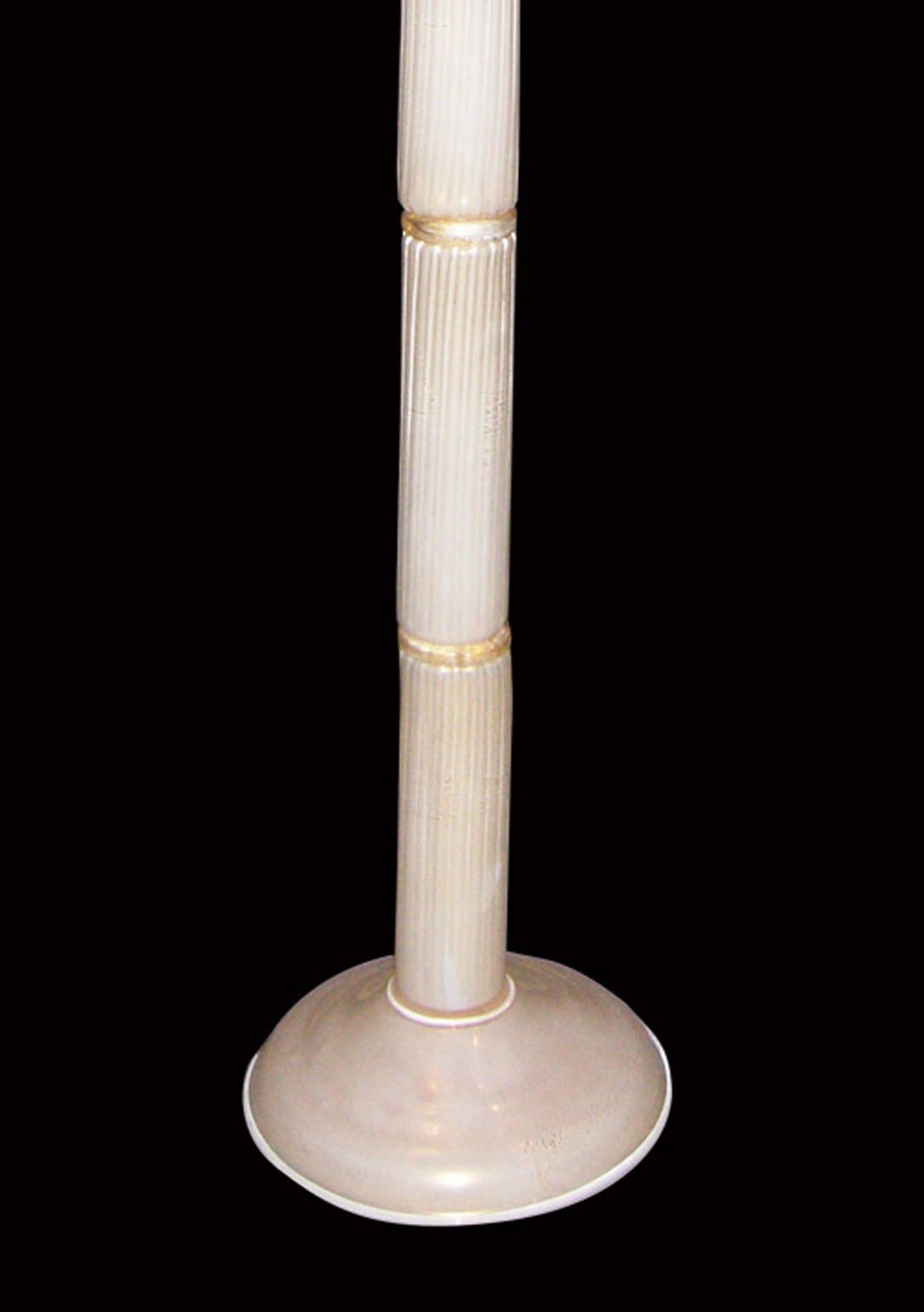 Vetreria Artistica Rosa Peonia 71" White and Gold Frame With Bell-Shaped Glass Shade Floor Lamp