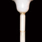 Vetreria Artistica Rosa Peonia 71" White and Gold Frame With Bell-Shaped Glass Shade Floor Lamp