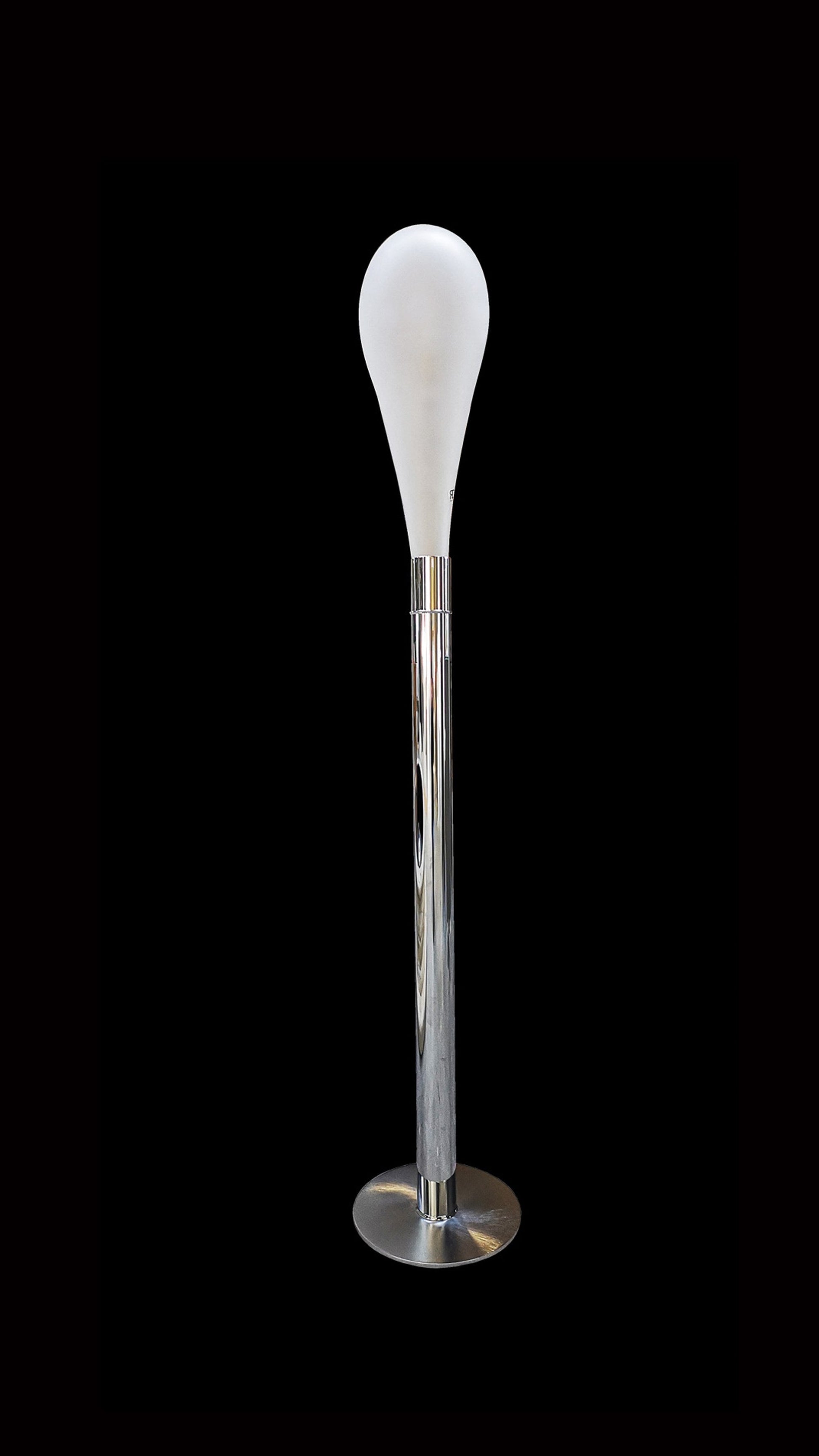 Vetreria Artistica Rosa Petalo 67" Polished Chrome Frame With Sandblasted Petal Shaped Glass Shade Floor Lamp