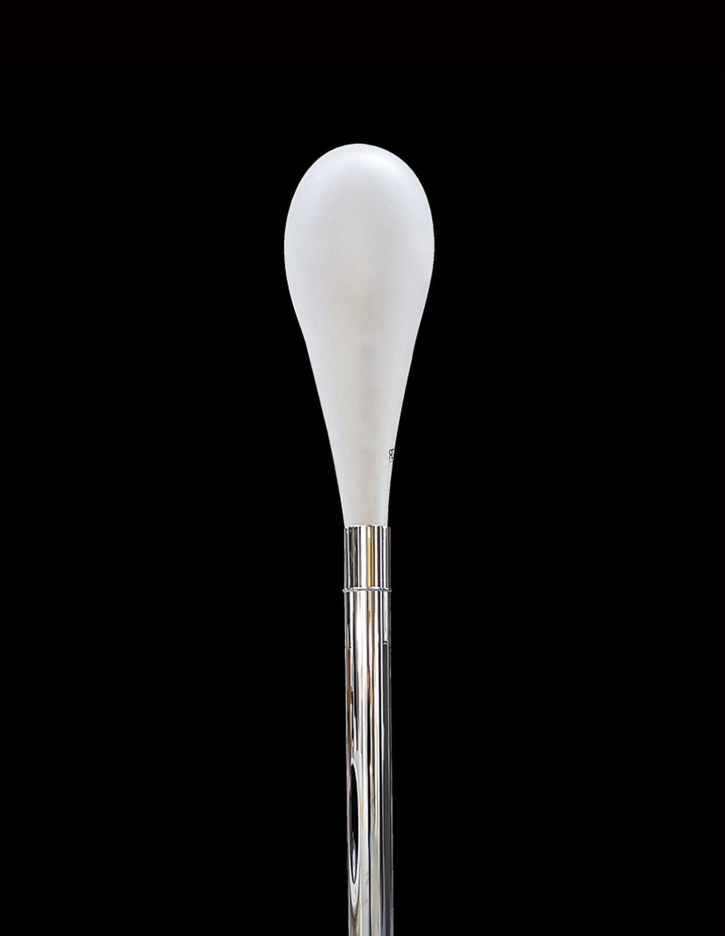 Vetreria Artistica Rosa Petalo 67" Polished Chrome Frame With Sandblasted Petal Shaped Glass Shade Floor Lamp