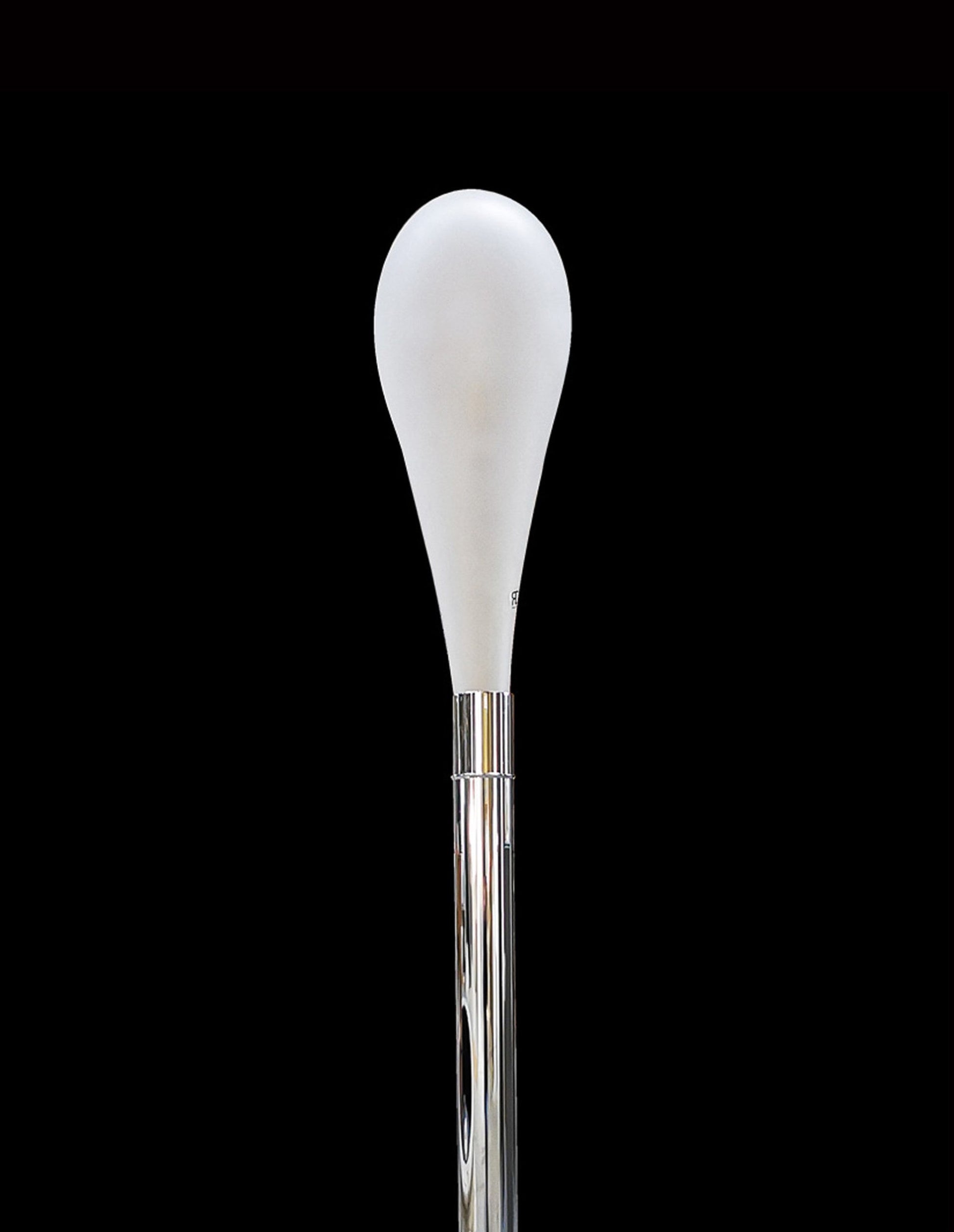 Vetreria Artistica Rosa Petalo 67" Polished Chrome Frame With Sandblasted Petal Shaped Glass Shade Floor Lamp