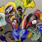 Vetreria Artistica Rosa Picassiano 12-Lights Multi-Colored Dynamic and Particular Shapes Glass Chandelier