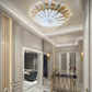 Vetreria Artistica Rosa Plafoneria White-Gold 100-Lights White and Gold Glass Flush Mount