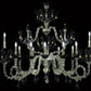 Vetreria Artistica Rosa Poesia 12-Lights Black Murano Glass Chandelier