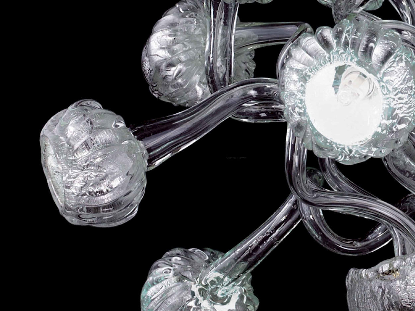 Vetreria Artistica Rosa Prestige 18-Lights Pure Silver Foil Glass Chandelier