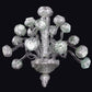 Vetreria Artistica Rosa Prestige 18-Lights Pure Silver Foil Glass Chandelier