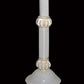 Vetreria Artistica Rosa Primula 71" White and Gold Frame With Bell-Shaped Glass Shade Floor Lamp