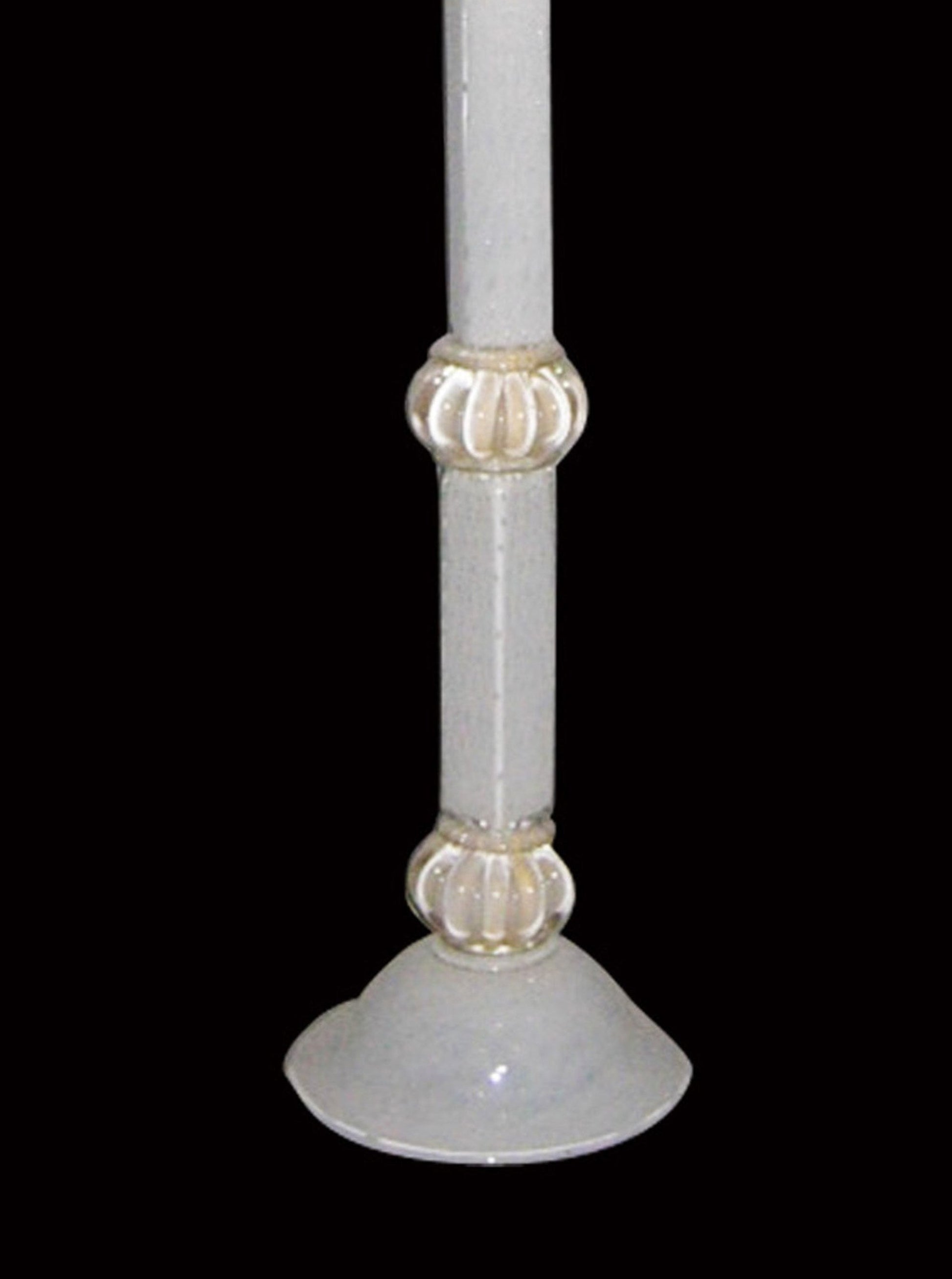Vetreria Artistica Rosa Primula 71" White and Gold Frame With Bell-Shaped Glass Shade Floor Lamp