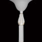 Vetreria Artistica Rosa Primula 71" White and Gold Frame With Bell-Shaped Glass Shade Floor Lamp