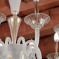 Vetreria Artistica Rosa Reame 10-Lights White Pastel With Gold and Crystal Details Candle Light Glass Chandelier