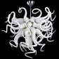 Vetreria Artistica Rosa Riccio 12-Lights White Curl Glass Chandelier