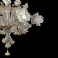 Vetreria Artistica Rosa Roser 6-Lights White and Gold Base With Flower Accent Glass Chandelier