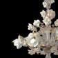 Vetreria Artistica Rosa Roser 6-Lights White and Gold Base With Flower Accent Glass Chandelier