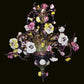 Vetreria Artistica Rosa Roser Scultura 12-Lights Amethyst and Green Gradient Pink Base With Polychrome Flowers Glass Chandelier