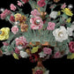 Vetreria Artistica Rosa Roseto 18-Lights Transparent Green Crystal Base With Polychrome Flower Accent Glass Chandelier