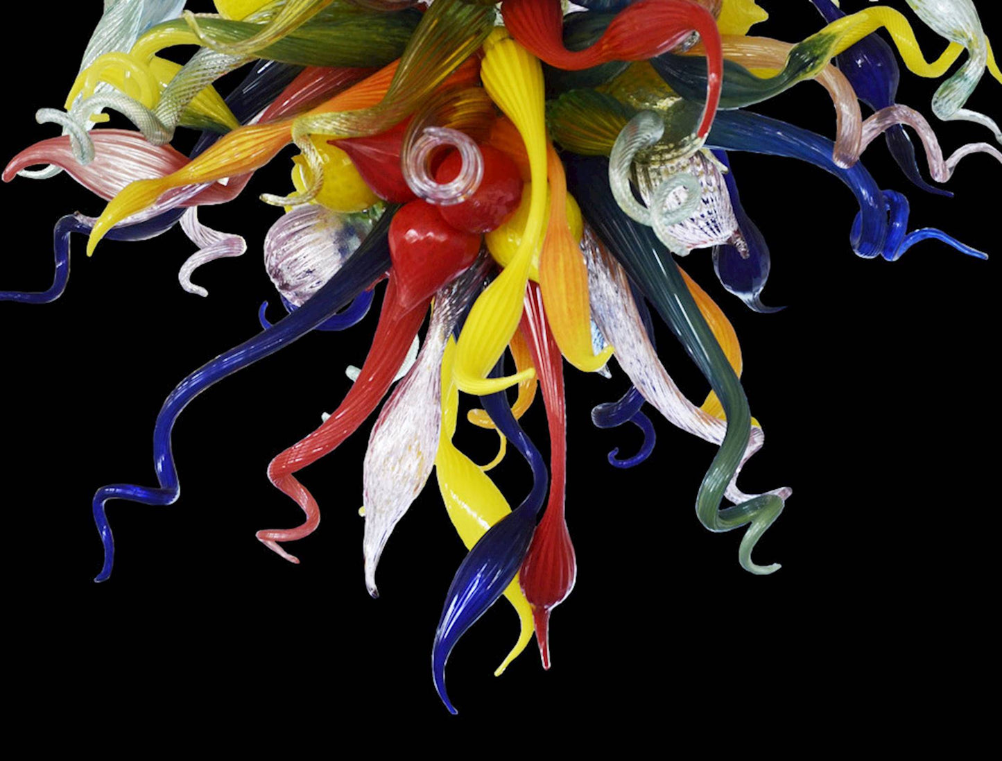 Vetreria Artistica Rosa Scultura Arcobaleno 32-Lights Brightly Multi-Colored Paste Glass Chandelier