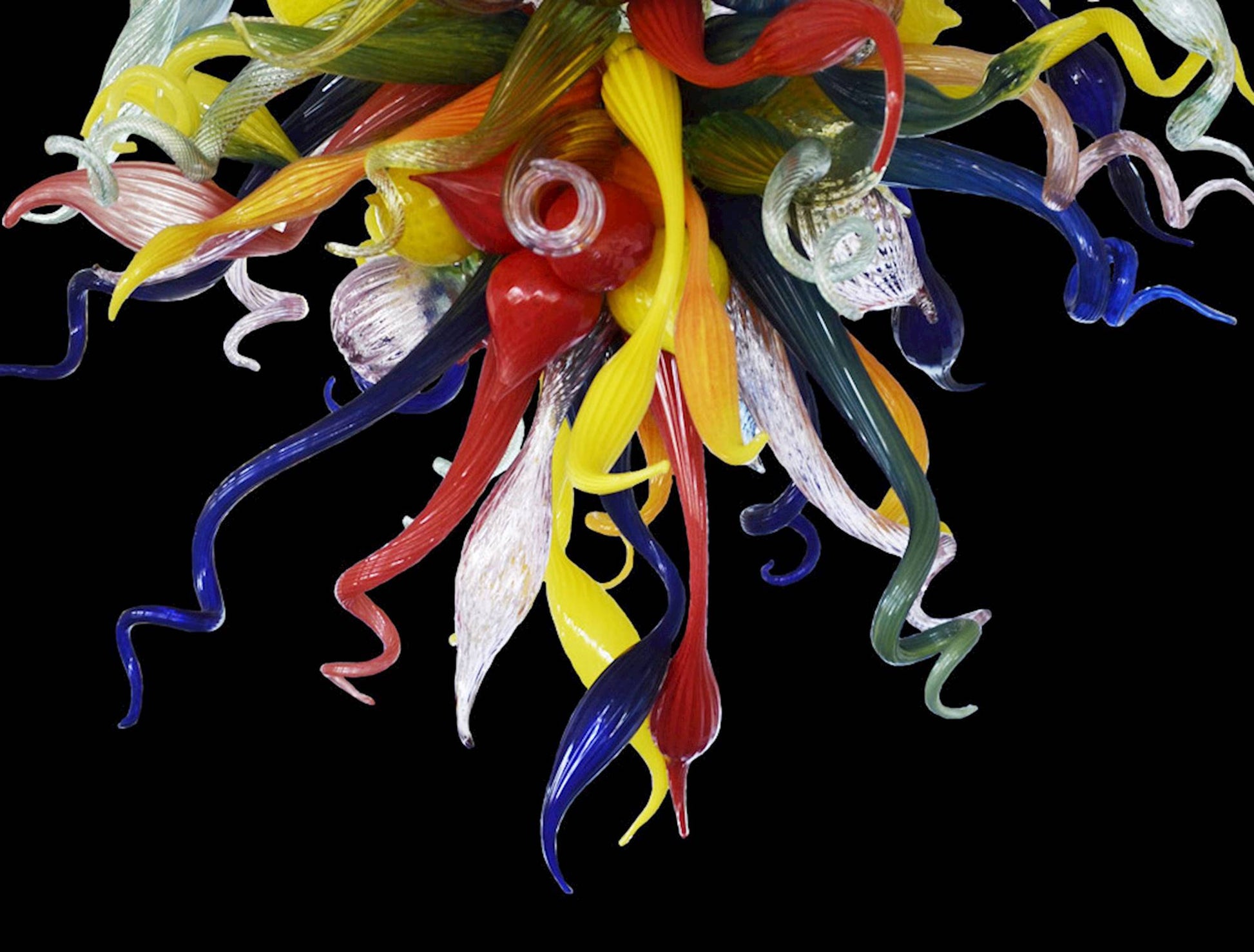 Vetreria Artistica Rosa Scultura Arcobaleno 32-Lights Brightly Multi-Colored Paste Glass Chandelier