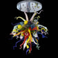 Vetreria Artistica Rosa Scultura Arcobaleno 32-Lights Brightly Multi-Colored Paste Glass Chandelier