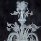 Vetreria Artistica Rosa Secolo Opal 6-Lights White Crystal Glass Chandelier
