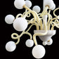 Vetreria Artistica Rosa Snow 18-Lights Ivory Base With White Sandblasted Sphere Shade Glass Chandelier