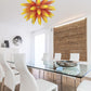 Vetreria Artistica Rosa Sole 2 30-Lights Faded Yellow Orange Glass Chandelier
