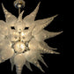 Vetreria Artistica Rosa Solfine 8-Lights White and Yellow Shade Transparent Glass Chandelier